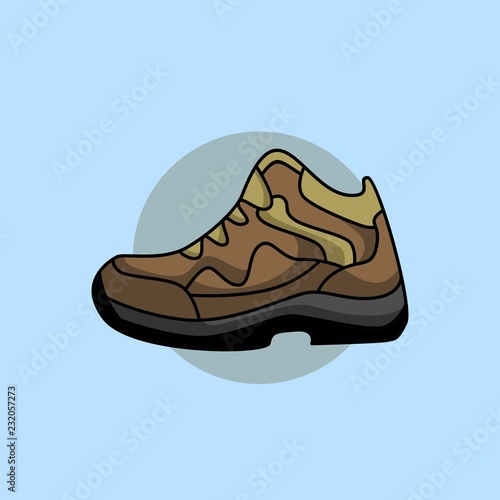 hiking boot vector illustration cartoon style with bold outline