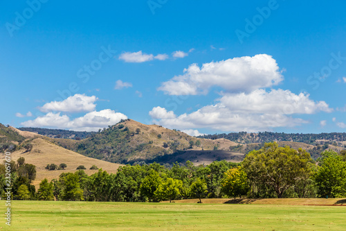 View of the landscape in the Upper Hunter Valley, NSW, Australia.