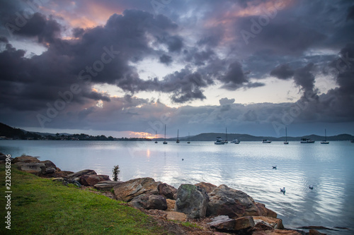 Overcast Sunrise Waterscape