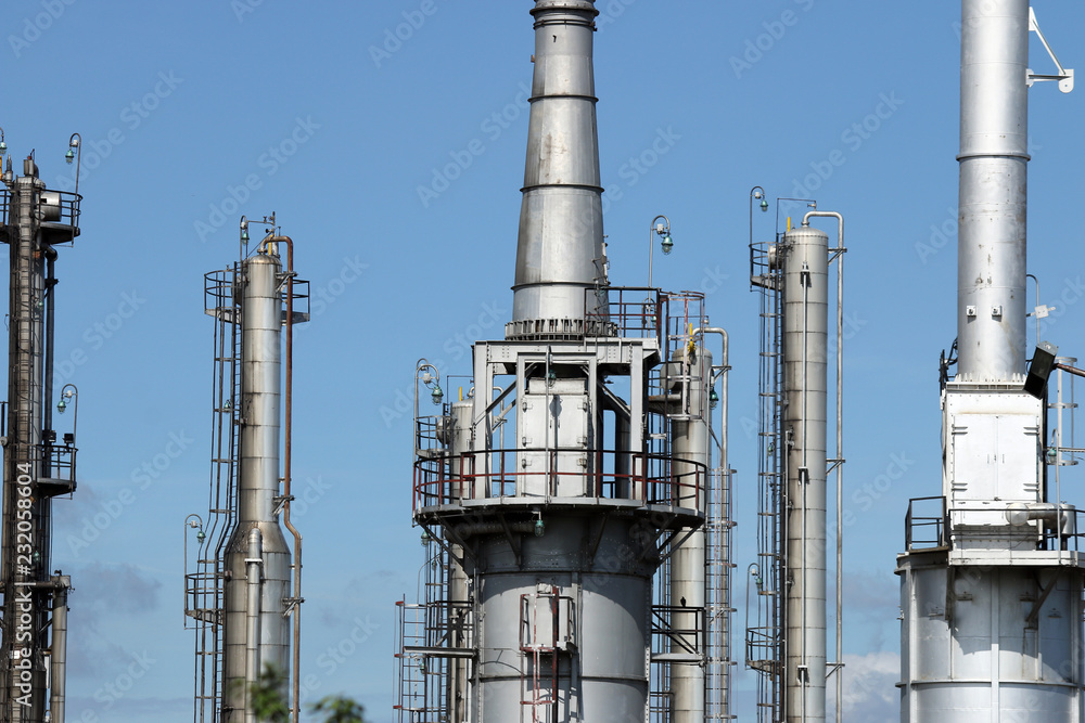 chimneys refinery petrochemical plant oil industry