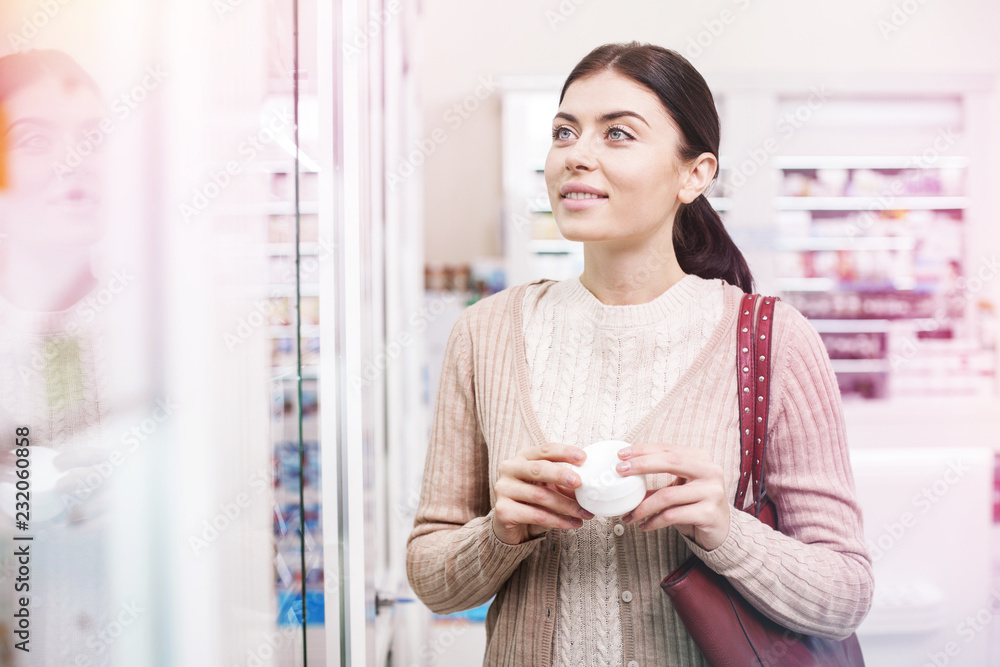 Customer searching for wished item in a store Customer searching for wished item in a store