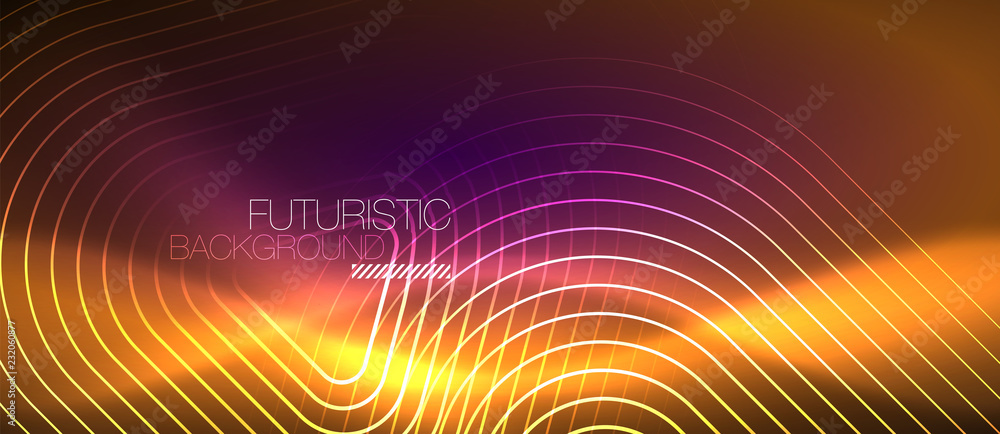 Color shiny neon lights background with abstract lines Color shiny neon lights background with abstract lines