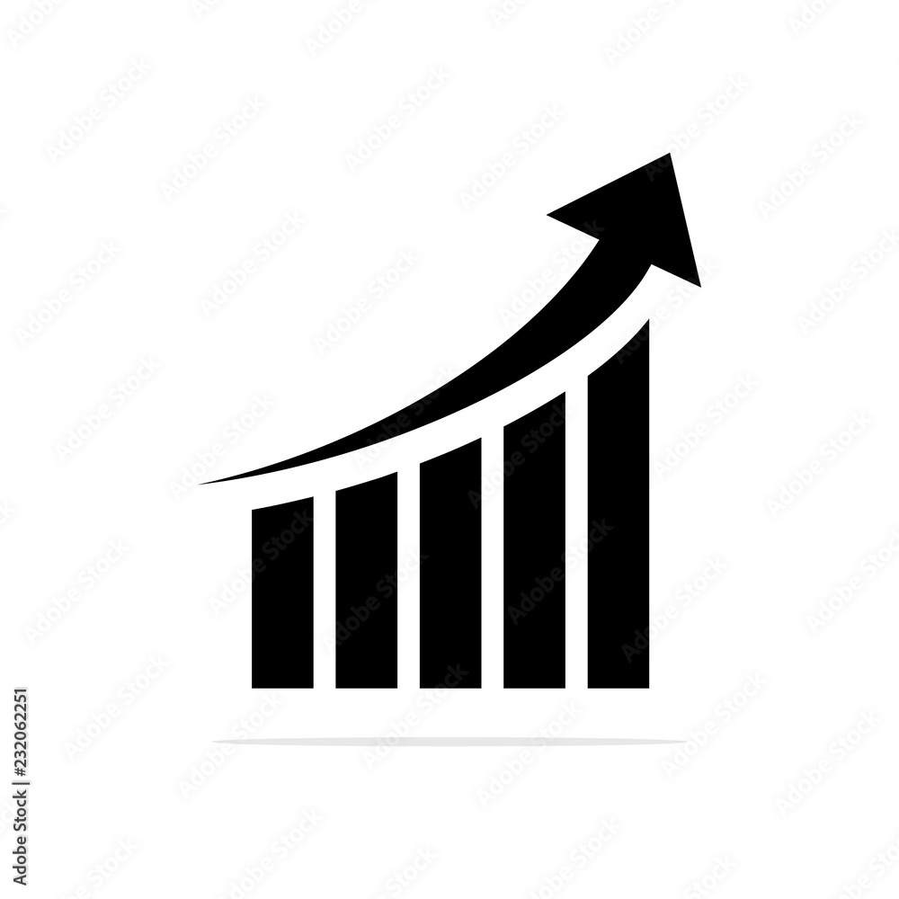 High graph icon. Vector concept illustration for design. Stock Vector