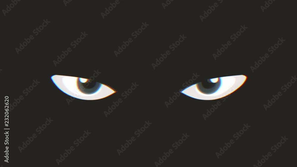 Criminal Eyes Looking At You With Visual Glitch Effects/
Animation of threatening cartoon eyes watching and staring at you with anger, with twitch, noise, glitch and turbulence effects Criminal Eyes Looking At You With Visual Glitch Effects/
Animation of threatening cartoon eyes watching and staring at you with anger, with twitch, noise, glitch and turbulence effects