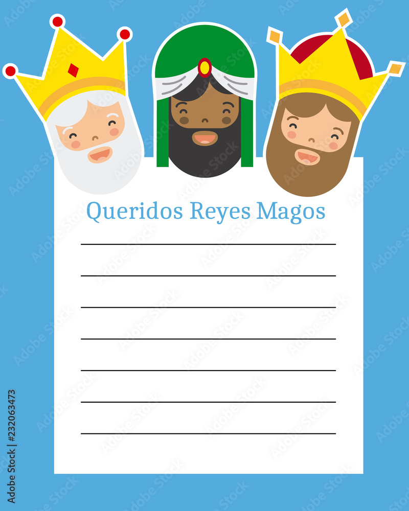 Letter to the three kings of orient. Space for text Letter to the three kings of orient. Space for text