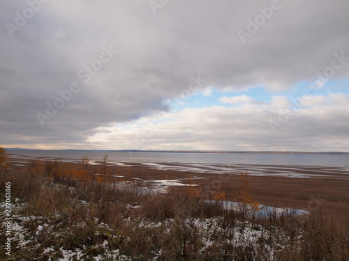 First snow. Autumn. Russia  Ural  Perm region