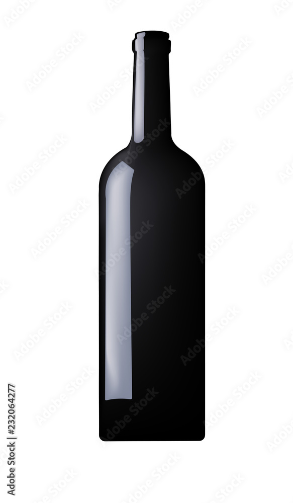 Bottle of wine on white background. Vector illustration Bottle of wine on white background. Vector illustration