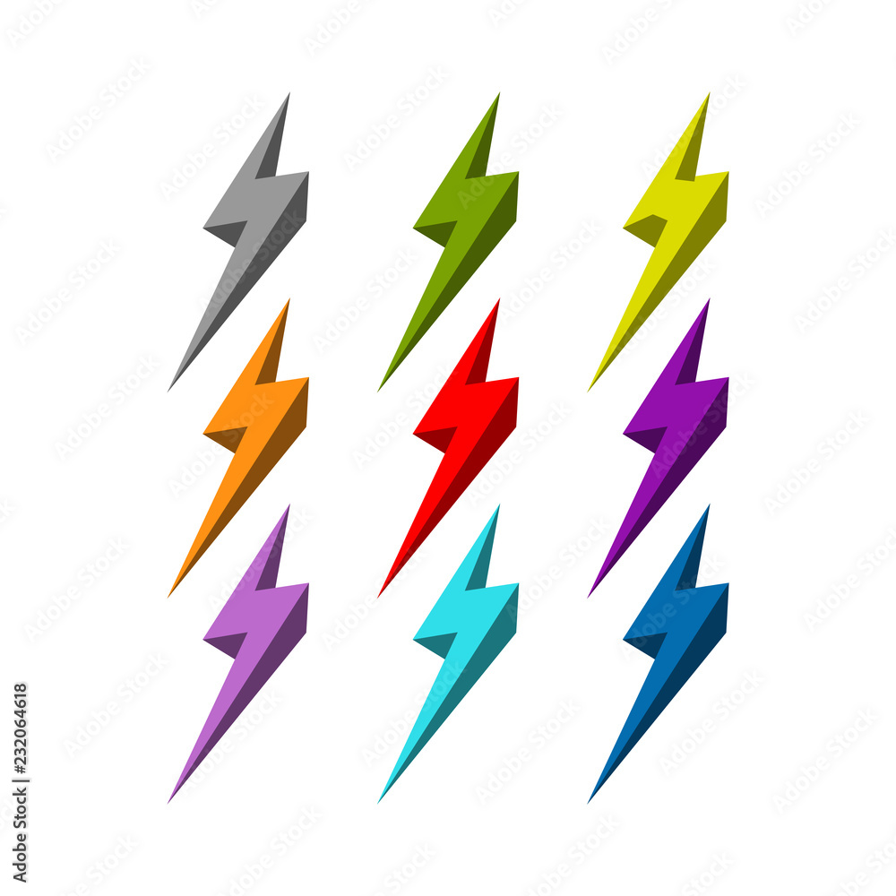 Colourful bolt logo design, lightning logo design Colourful bolt logo design, lightning logo design