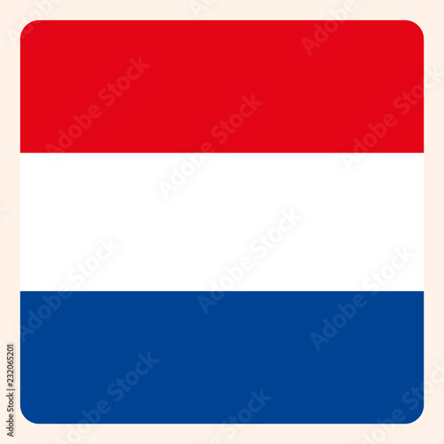 Netherlands square flag button  social media communication sign  business icon.