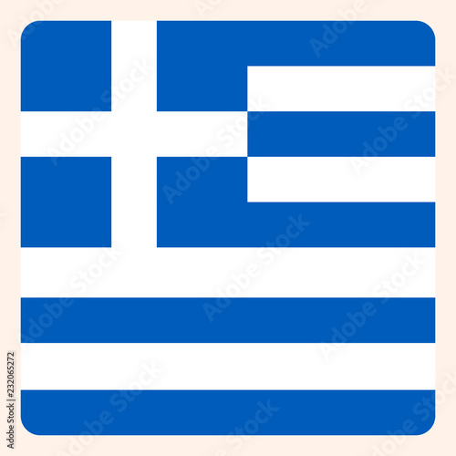 Greece square flag button, social media communication sign, business icon.