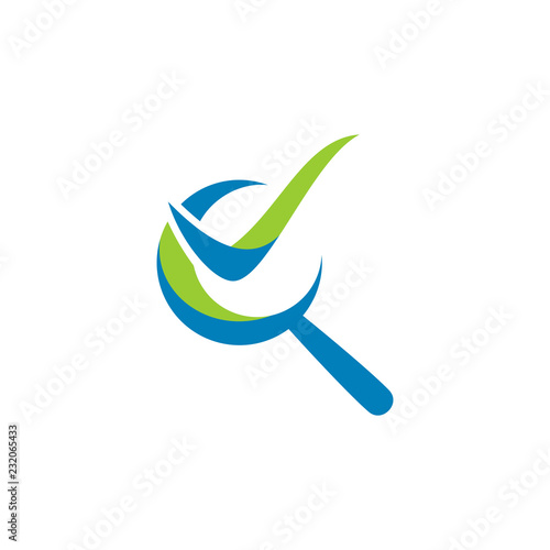 Auditing logo design inspiration, magnifying glass logo, checklist logo