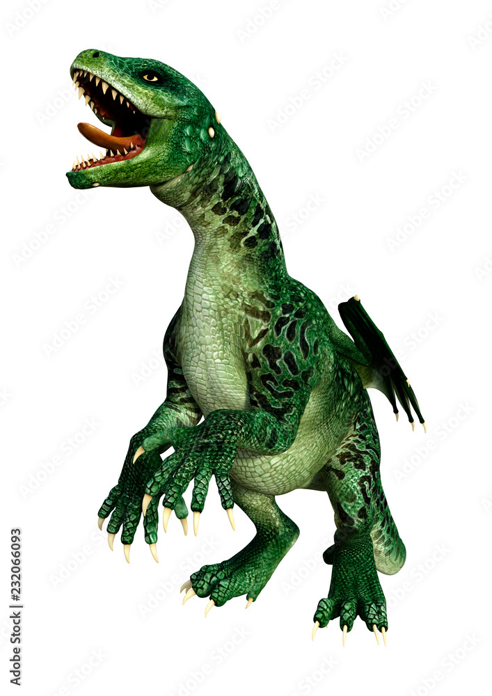 Obraz premium 3D Rendering Fairy Tale Dragon na białym tle