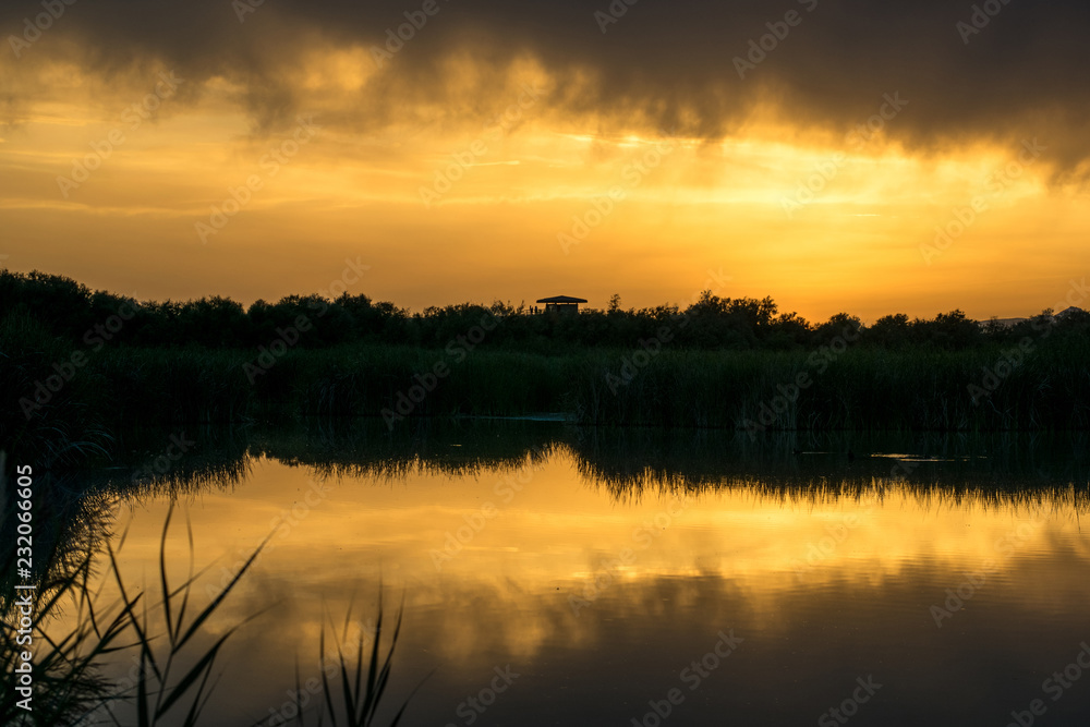 Sunset in the lagoon