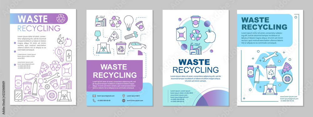 Waste recycling brochure template layout Waste recycling brochure template layout
