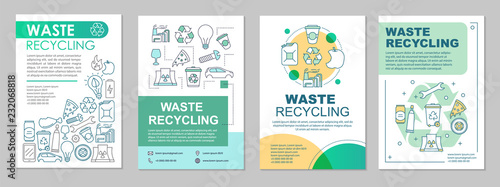 Waste recycling brochure template layout photo