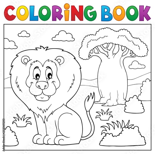 Fototapeta Naklejka Na Ścianę i Meble -  Coloring book African nature topic 3