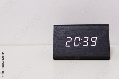 digital table clock showing 20:39 time