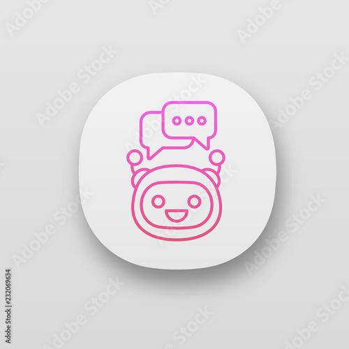Chatbot with speech bubbles app icon