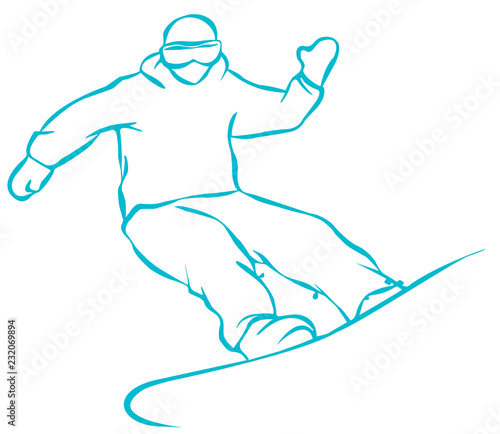Green Snowboarder Flat Icon on White Background