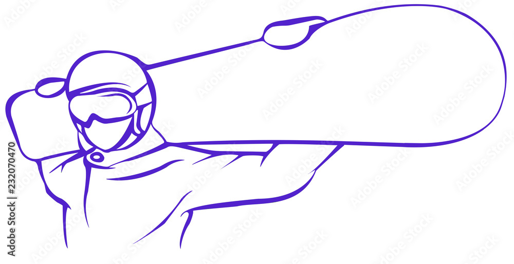 Purple Snowboarder Flat Icon on White Background Purple Snowboarder Flat Icon on White Background