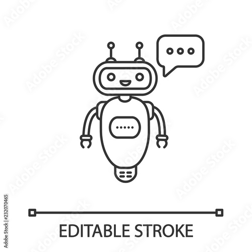 Chatbot typing answer linear icon
