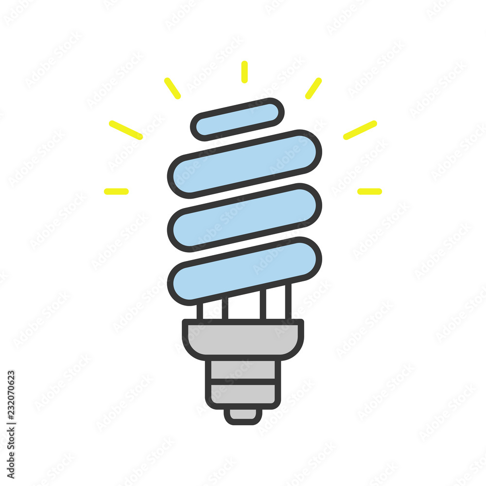 Energy saving light bulb color icon Energy saving light bulb color icon