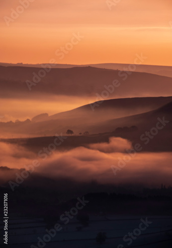 misty valley at dawn