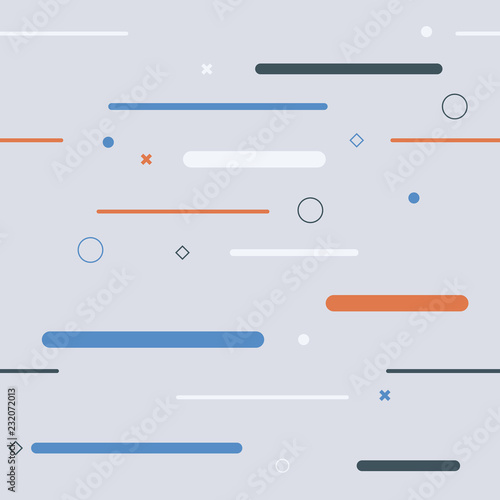 Retro 80's memphys seamless pattern. Abstract geometric vector background.