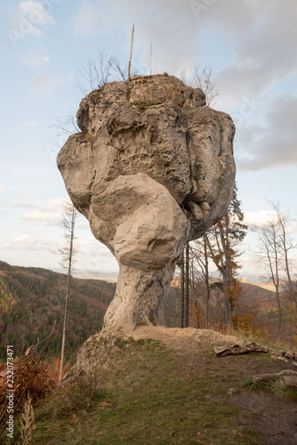 rock formation named Budzogan in Sulovske vrchy mountains in Slovakia photo