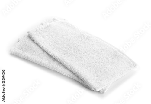 Towels on white background
