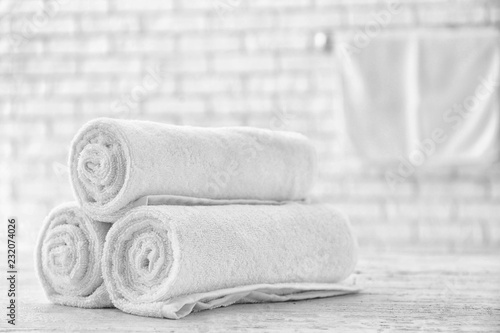 Towels on light table