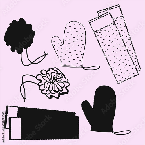 wisp of bast or washcloths silhouette 