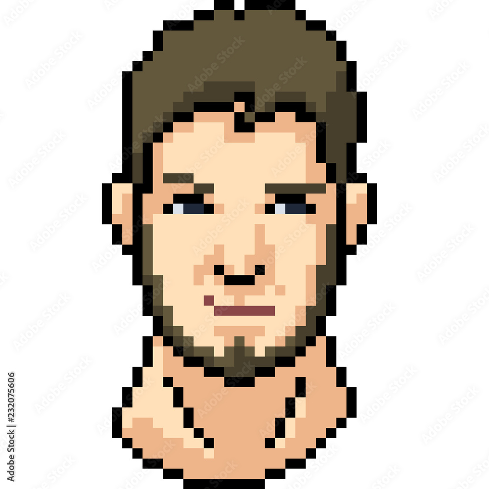 vector pixel art handsome man