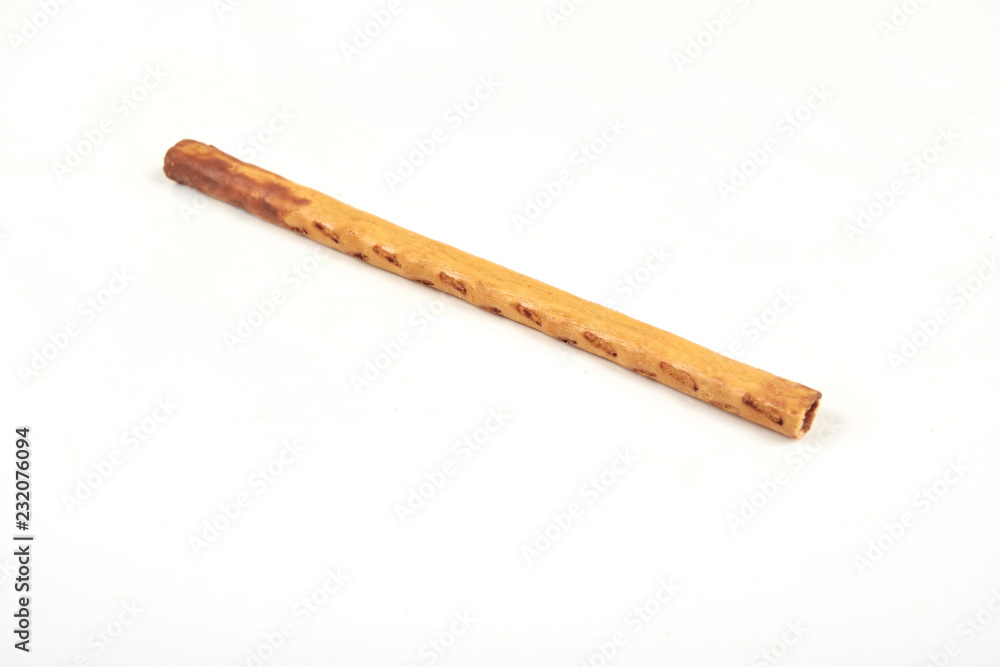 biscuit sticks with sweet filling on white background. biscuit sticks with sweet filling on white background.