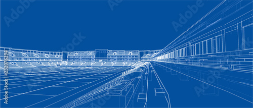 Sketch of Football stadium