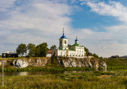 St. George Church on the bank of the Chusovaya River in the village of Sloboda in the Sverdlovsk Region