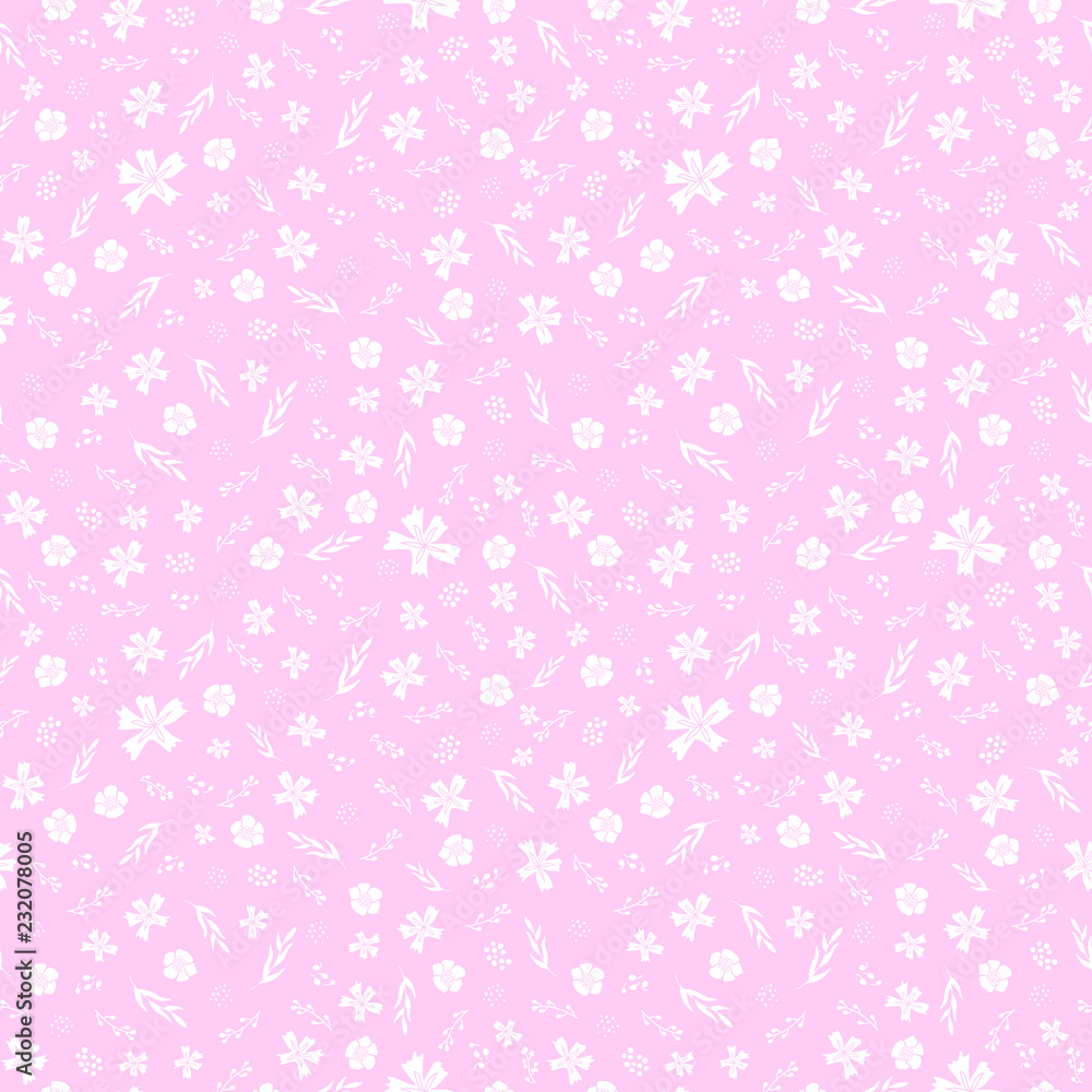 Seamless non directional floral pattern in pale magenta pink and white. Seamless non directional floral pattern in pale magenta pink and white.