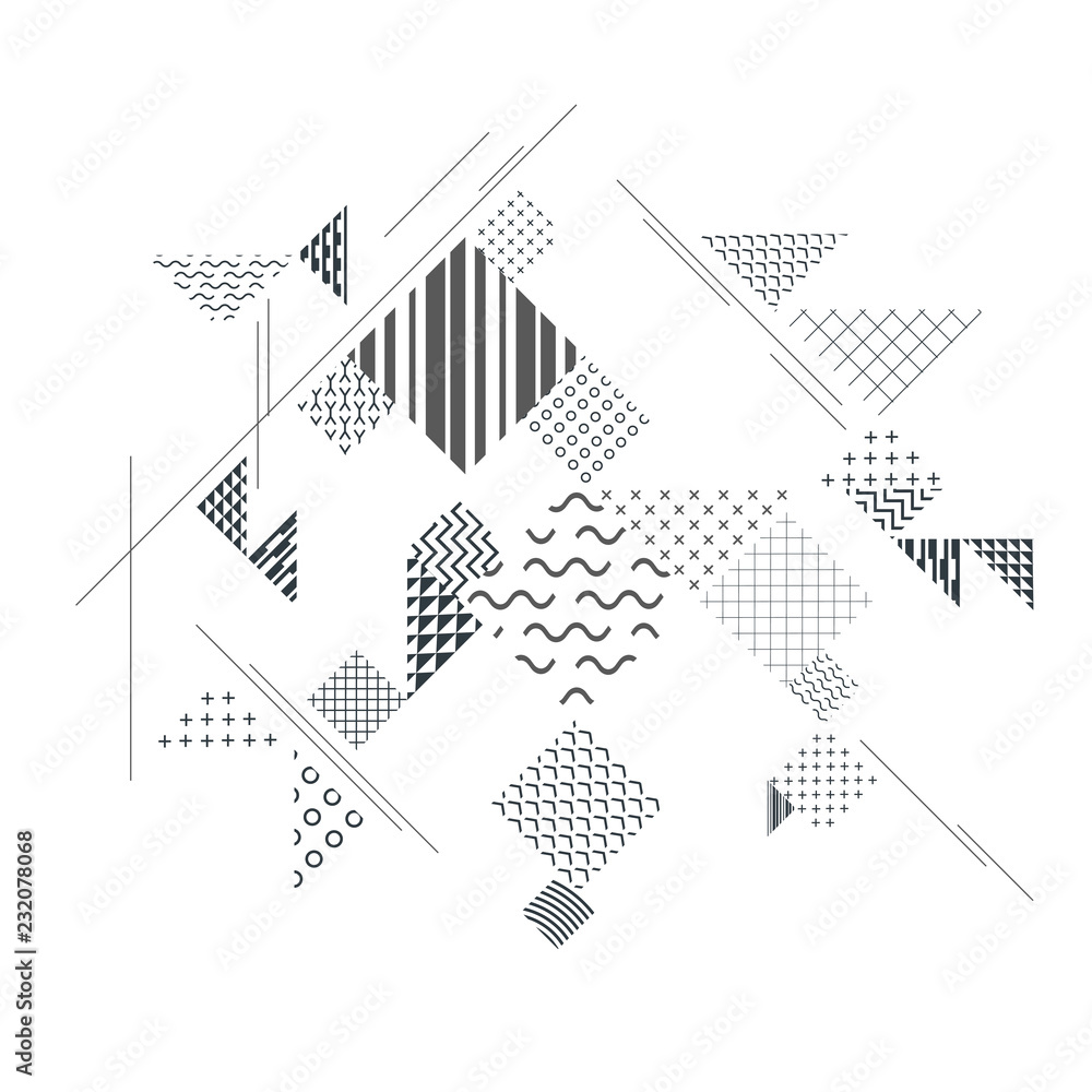 Modern geometric flat pattern. Memphis style vector illustration Modern geometric flat pattern. Memphis style vector illustration