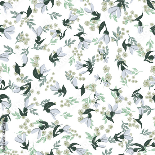 a seamless vintage pattern with harebell flowers