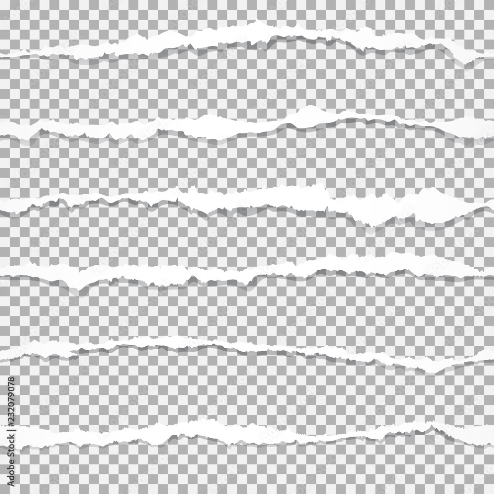 Torn paper set, isolated on transparent background. Torn paper set, isolated on transparent background.