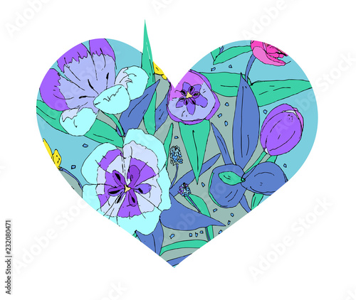 heart with flowers photo