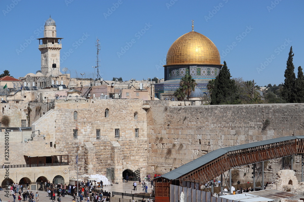 中東　イスラエル　エルサレム　イスラム　ユダヤ　岩のドーム　嘆きの壁