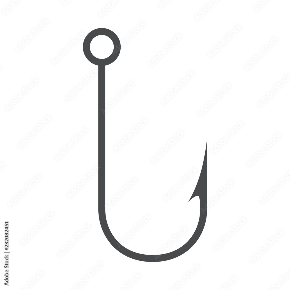 Fishing hook icon. Vector illustration. EPS 10.