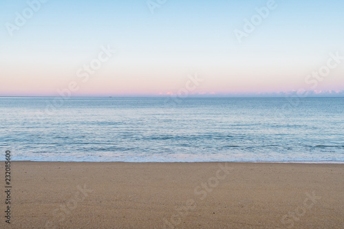 Beautiful sunrise and dusk scene over the sea in the morning.