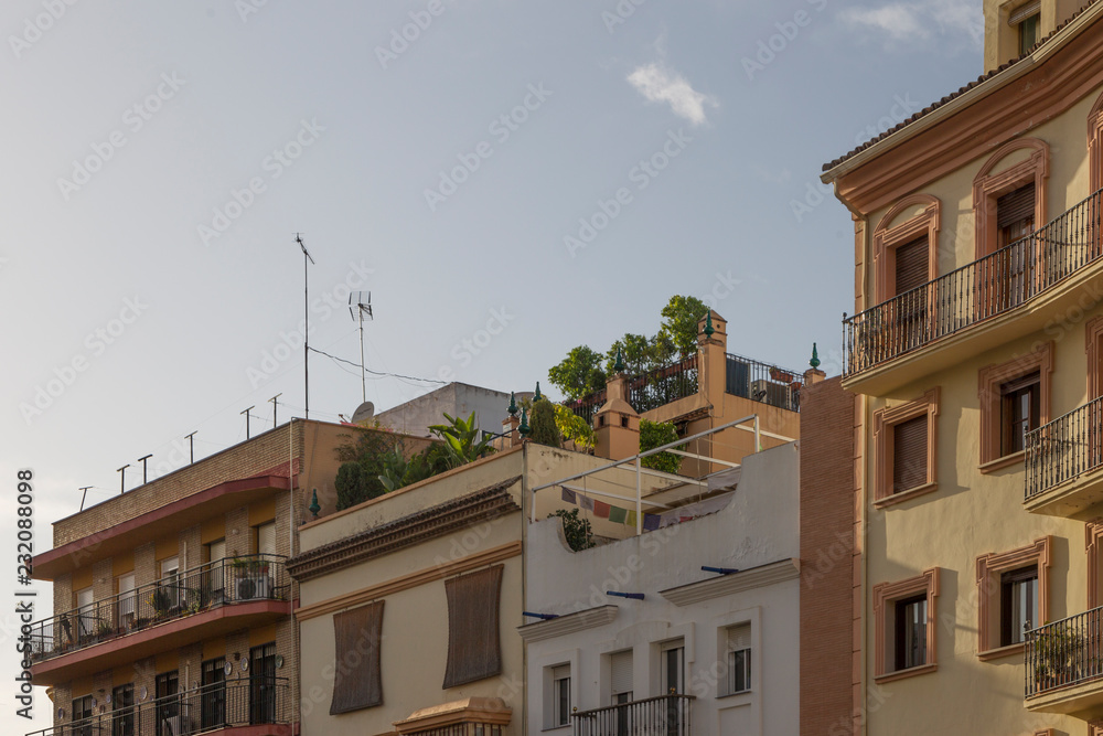 ornate Urban Residential Buildings in the Spanish city of Seville