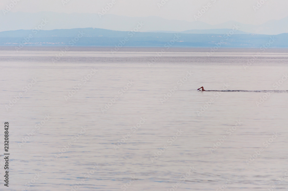 Freestyle swimming in Adriatic Sea