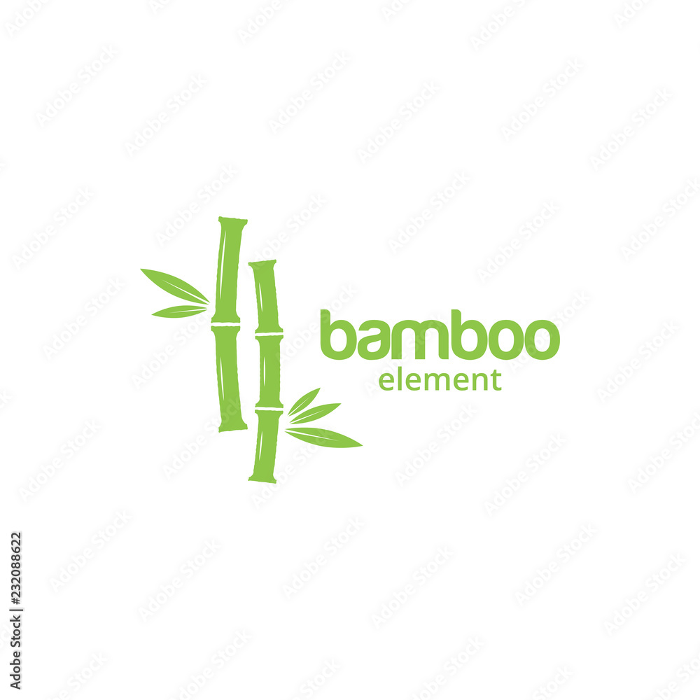 Fototapeta premium Green bamboo graphic design template vector illustration