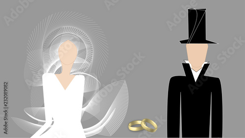 Hochzeitspaar mit Ringen