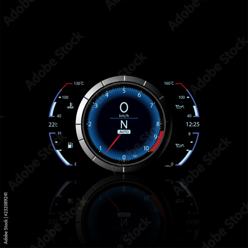 Sport car speedometer