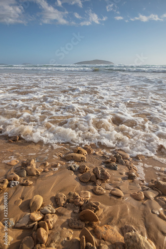 Waves breaking on Cotters beach in Wilson's promontory national park, Victoria, Australia